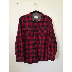 RetroFit Red Buffalo Check Plaid Button Up Shirt 100% Cotton Outdoor Women's XL